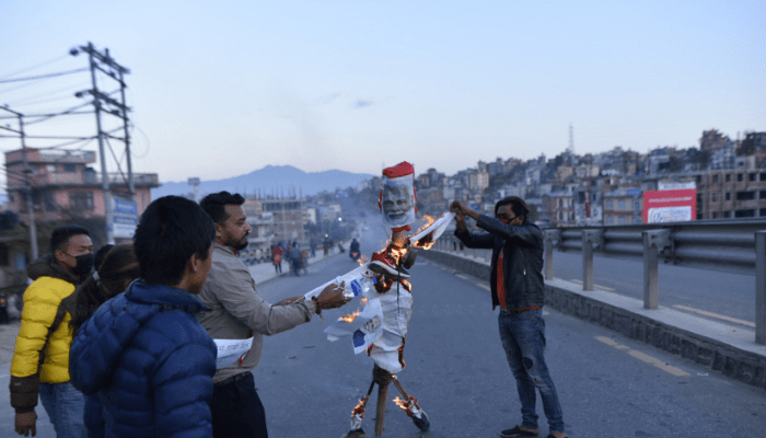 काठमाडौंमा भारतीय प्रधानमन्त्री नरेन्द्र मोदीको पुत्ला जलाइयो
