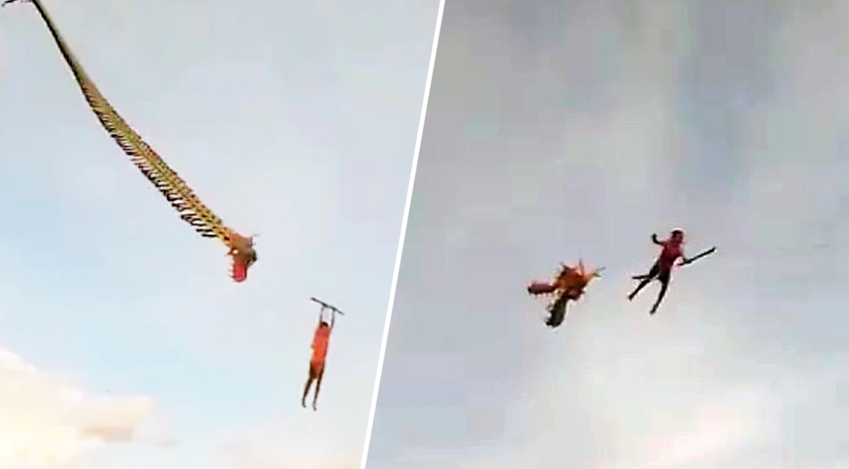 सुन्तलन बिग्रिँदा उडिरहेको चङ्गाबाट खसे बालक (भिडियो)