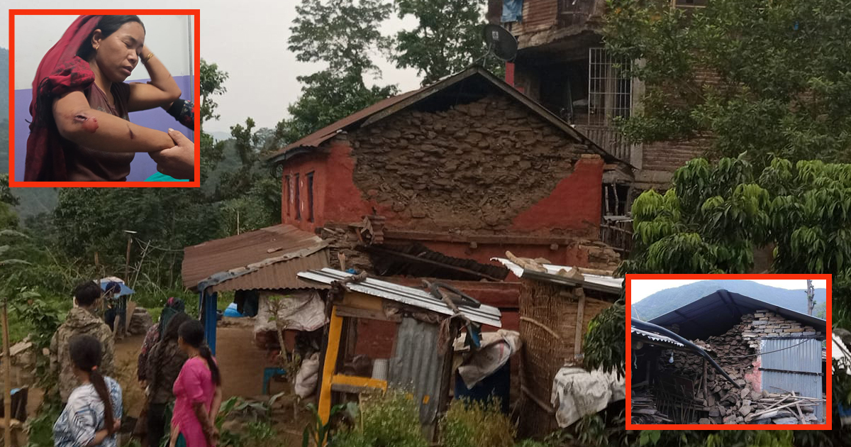तस्विरमा हेर्नुहोस् लमजुङमा भूकम्पले पुर्‍याएको क्षति