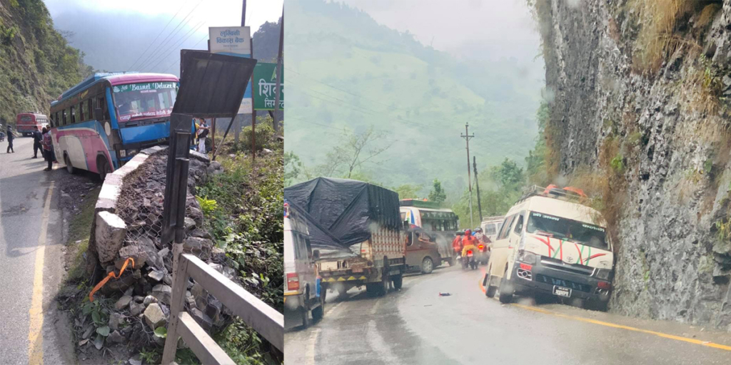 नारायणगढ मुग्लिन सडकमा दुई छुट्टाछुट्टै दुर्घटना : १५ जना घाइते