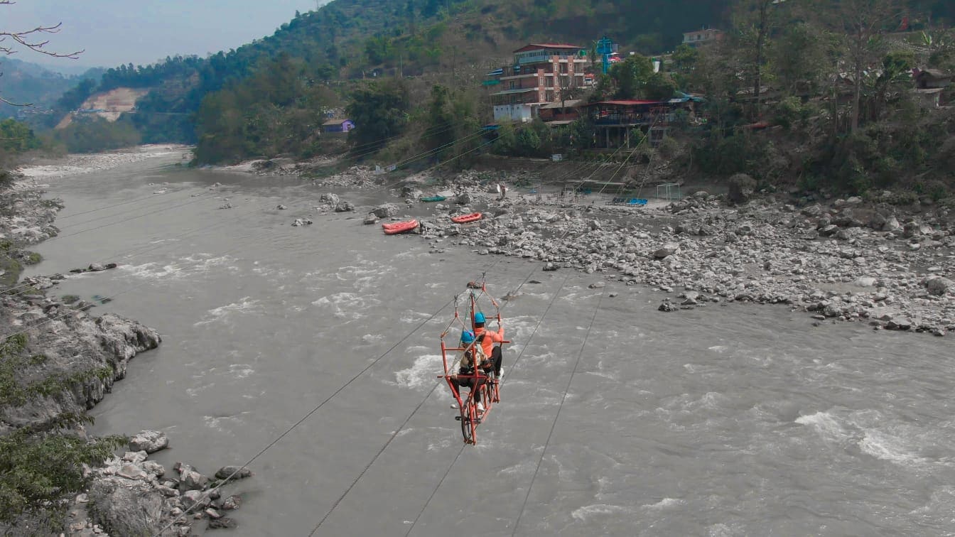 नेपालकै पहिलो नदी माथिको स्काइ रोप साइक्लिङ मलेखुमा !