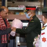 दुई साता लामो विदेश भ्रमण सकेर प्रधानसेनापति शर्मा स्वदेश फिर्ता