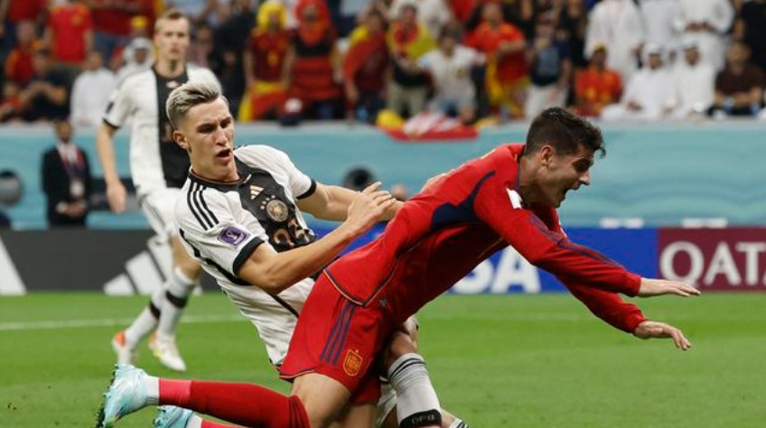 स्पेन र जर्मनीको खेल  बराबरी