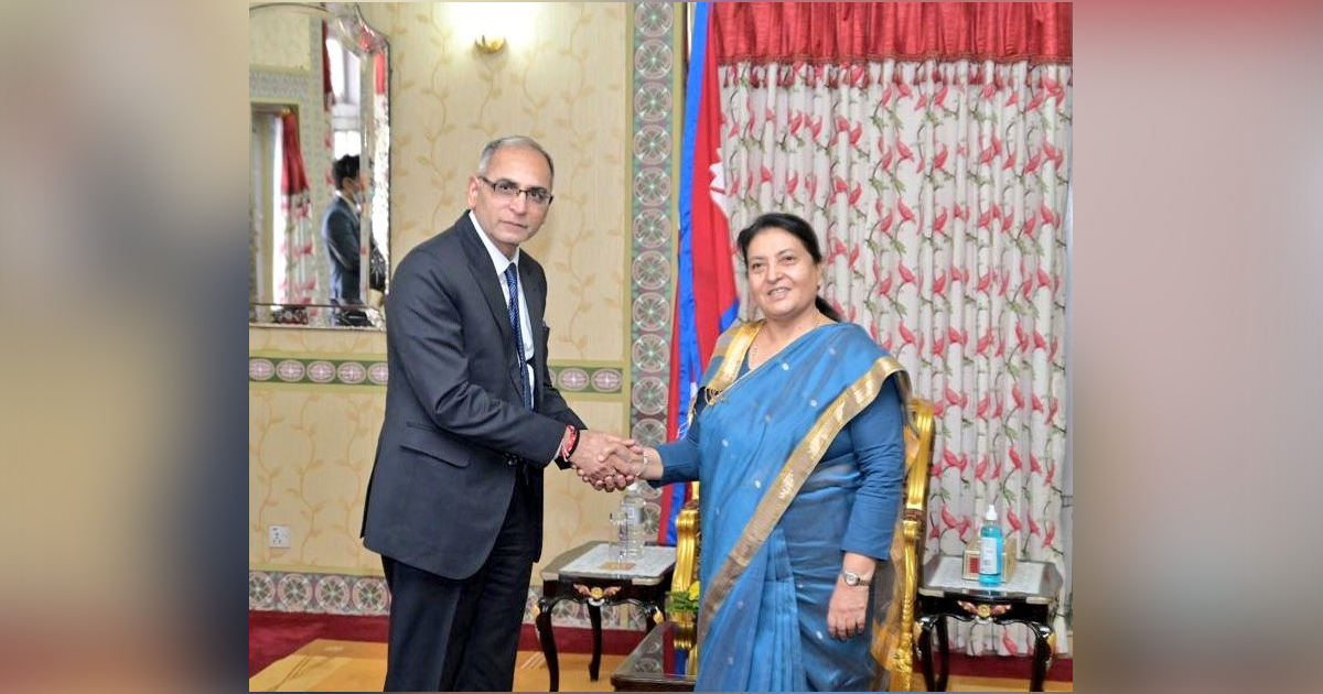 राष्ट्रपति भण्डारीसँग भारतीय विदेश सचिव क्वात्राको भेटवार्ता