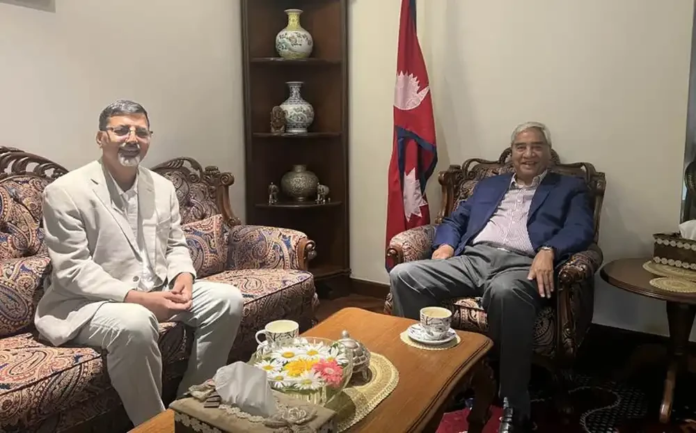 जनार्दन शर्मा र कांग्रेस सभापति देउवाबीच भेटवार्ता