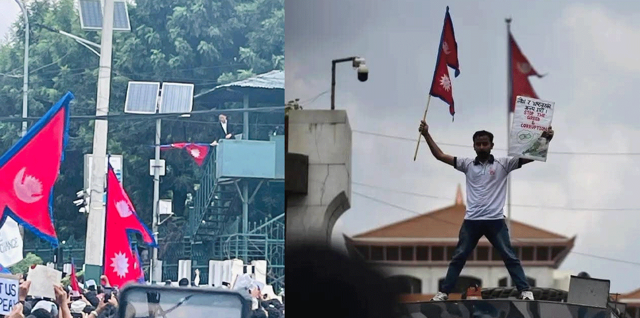 बानेश्वरको सुरक्षा पोष्टमा पुगेर जेन जेडले फहरायो नेपालको झण्डा