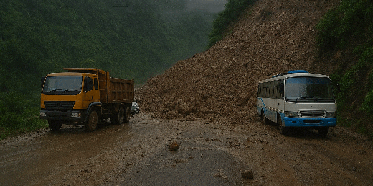 अविरल वर्षा र पहिरोका कारण छ ठाउँमा राजमार्ग अवरुद्ध