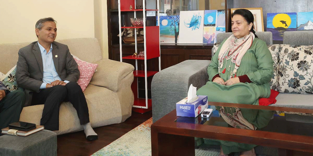 गृहमन्त्री र पूर्वराष्ट्रपति भण्डारीबीच भेटवार्ता