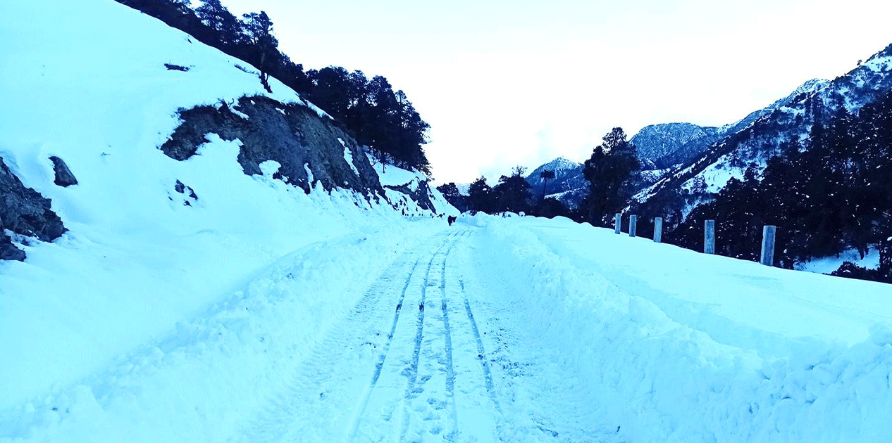 भारी हिमपातले मध्यपहाडी लोकमार्ग अवरुद्ध