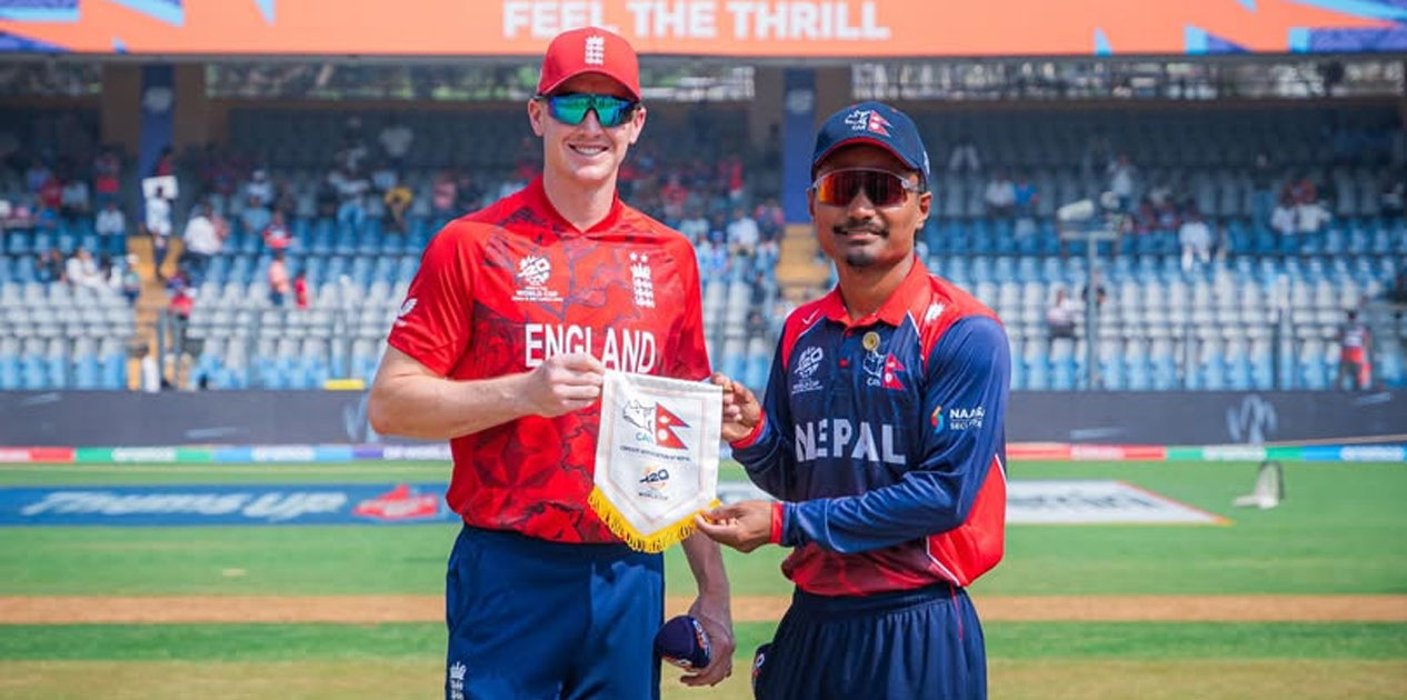 इंग्ल्याण्डविरूद्ध पहिले बलिङ गर्दै नेपाल