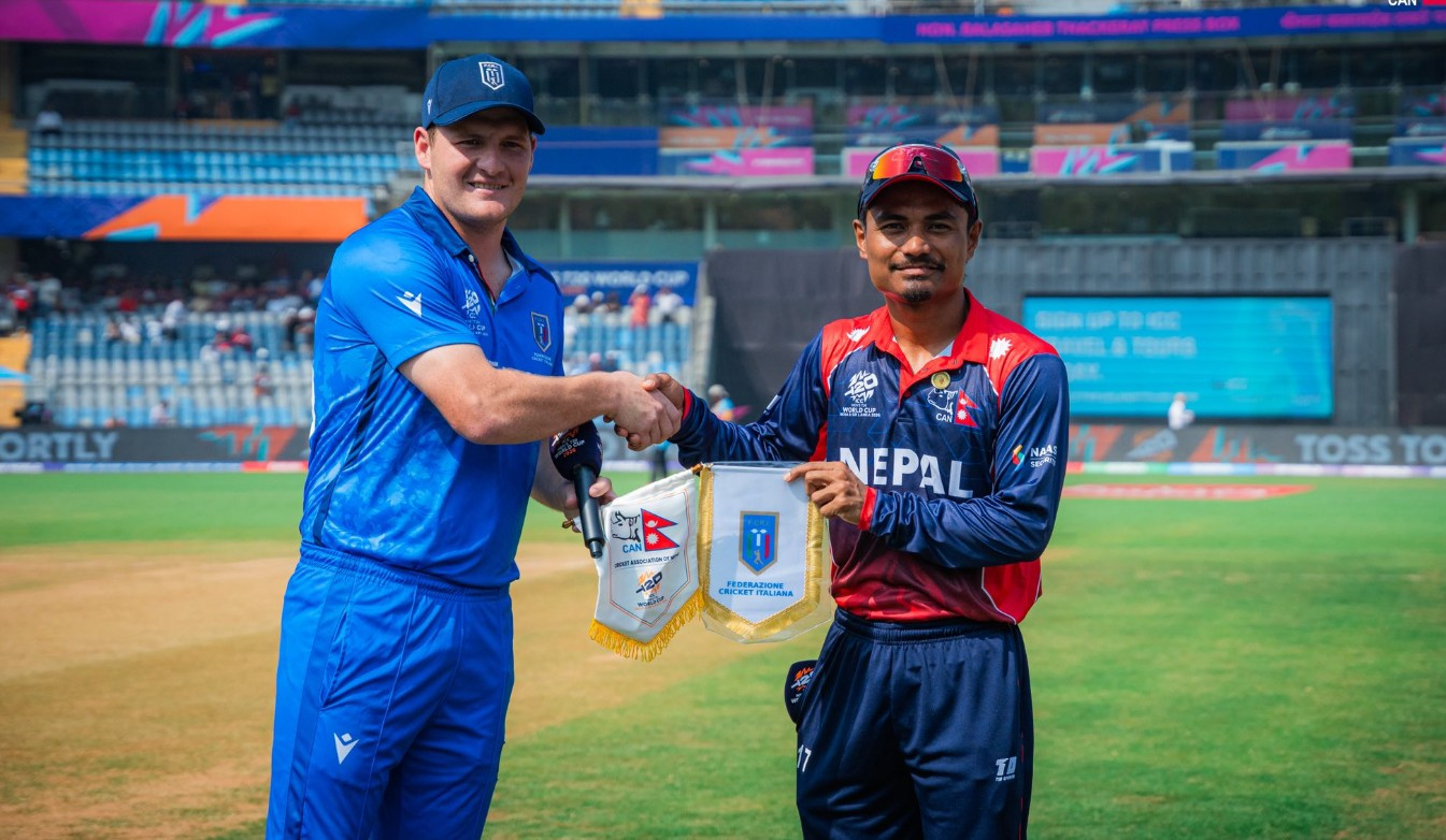 टी-२० विश्वकप २०२६ : इटलीविरुद्ध नेपाल पहिले ब्याटिङ गर्दै, ललितको विश्वकप डेब्यू
