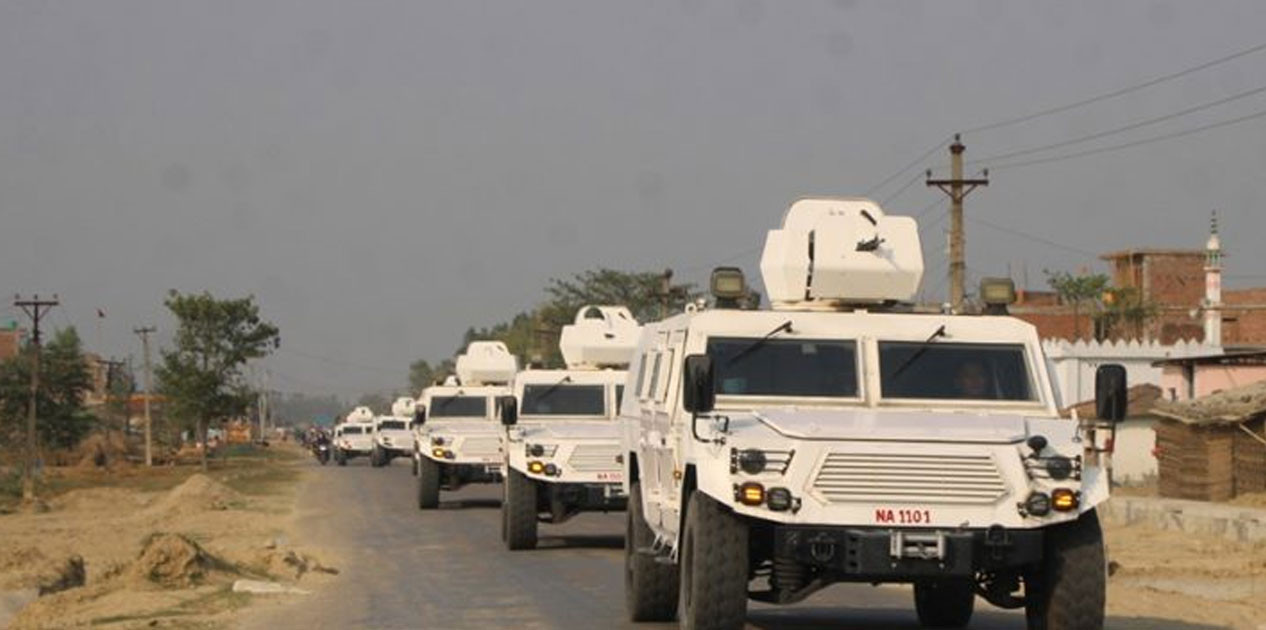 रौतहटमा बख्तरबन्द गाडीसहित नेपाली सेनाको गस्ती