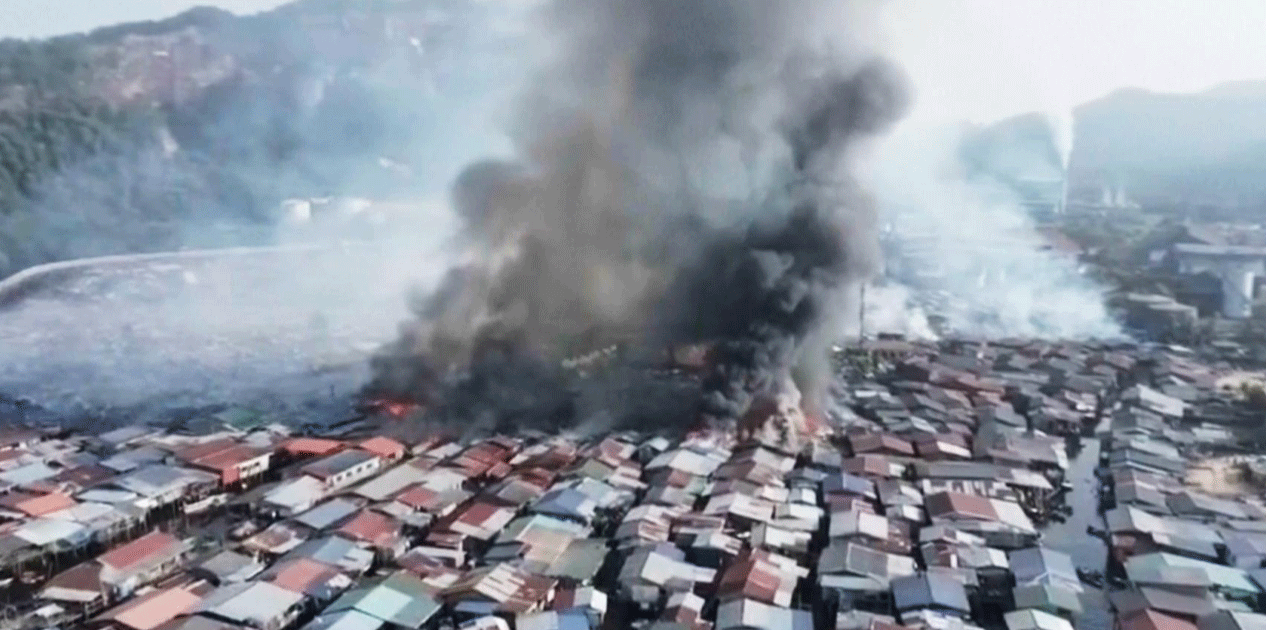 बोर्नियोमा भीषण आगलागी, हजारौँ विस्थापित