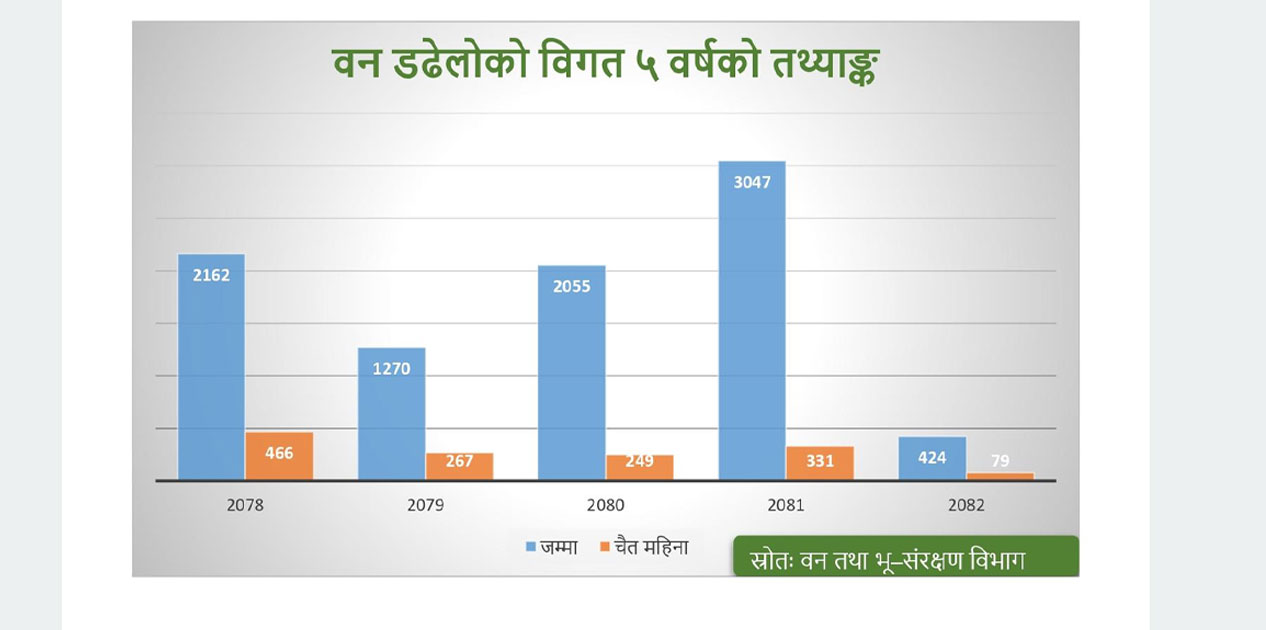 मनसुन पूर्वको वर्षाले घटायो वन डढेलो