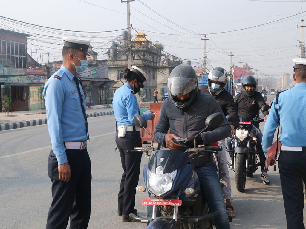 पछिल्लो २४ घण्टामा १ हजार ८ सय ४१ जना ट्राफिक कारबाहीमा, ४ लाख ७९ हजार राजस्व संकलन