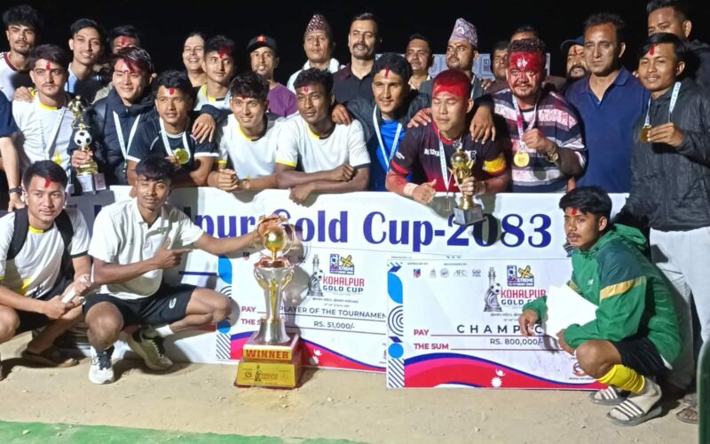 रेसिङ साहारालाई कोहलपुर गोल्डकपको उपाधि