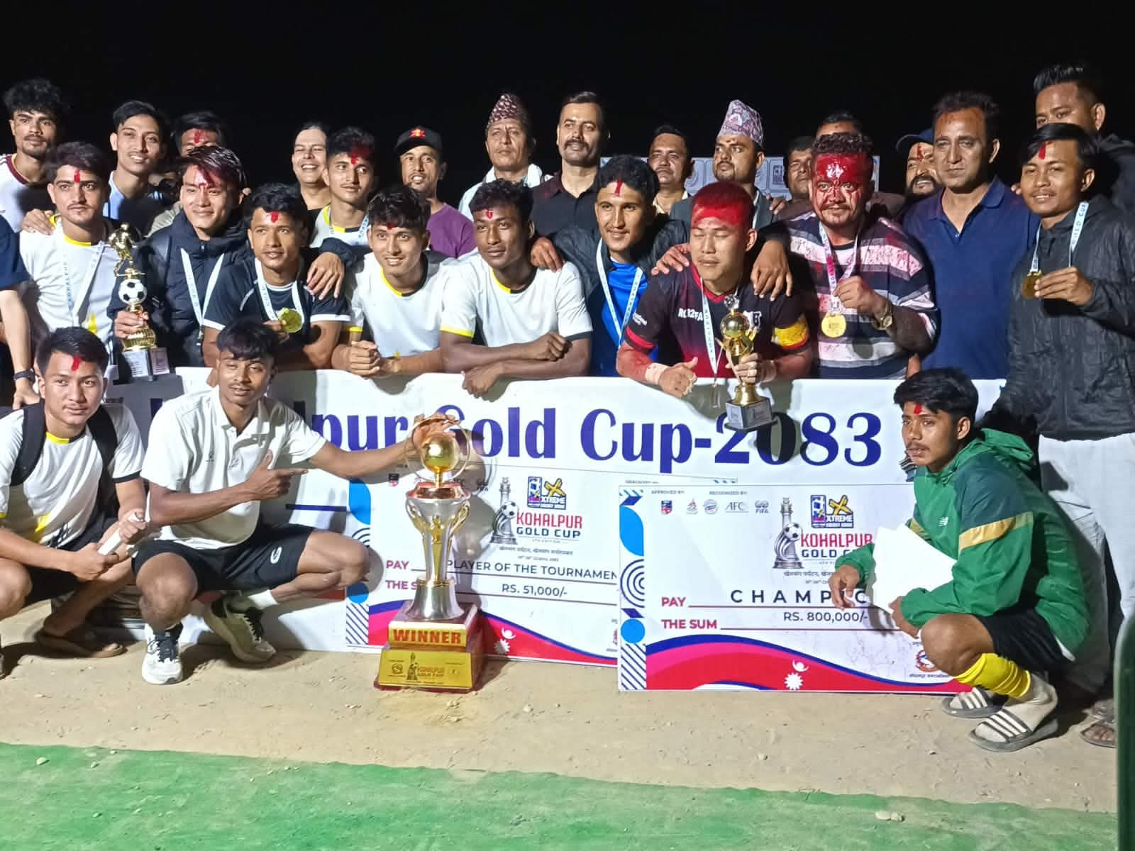 रेसिङ साहारालाई कोहलपुर गोल्डकपको उपाधि