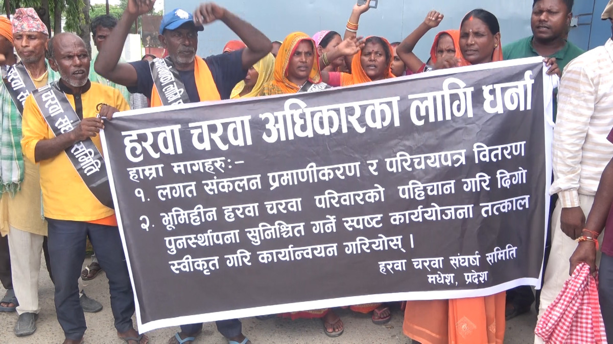 जनकपुरधाममा हरवा–चरवाको धर्ना एक सातादेखि जारी, पुनःस्थापनाका लागि सरकारको ध्यानाकर्षण