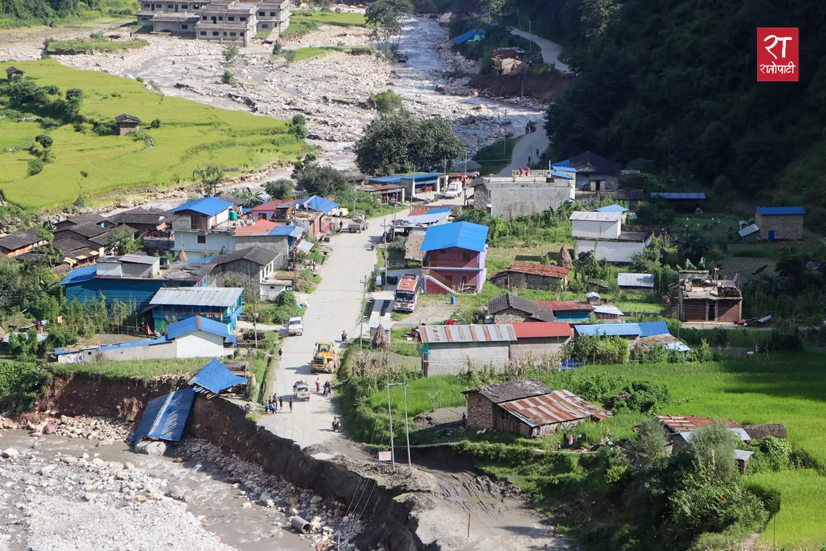बागलुङमा बाढी-पहिरो : ६१ घर गोठ बगे, ५१ घरमा आंशिक क्षति