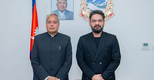 भारतीय राजदूत श्रीवास्तवले गरे प्रधानमन्त्री शाह बिदाइ भेट