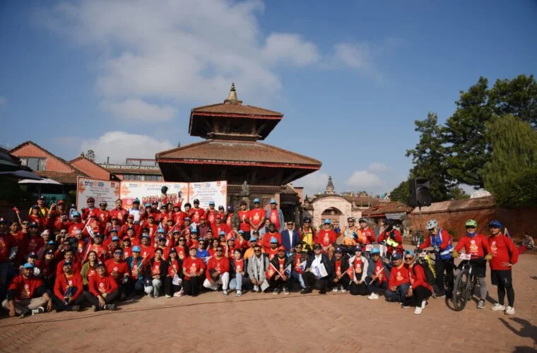 पोलियो अन्त्यको सन्देश बोकेर उपत्यकाका सात सम्पदा स्थलमा ५०० बढी साइकल यात्री