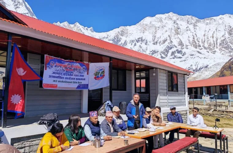 अन्नपूर्ण आधार शिविरबाट जलवायु न्यायको आवाज